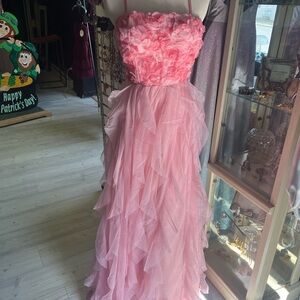 Speechless Pink Strapless Prom Gown